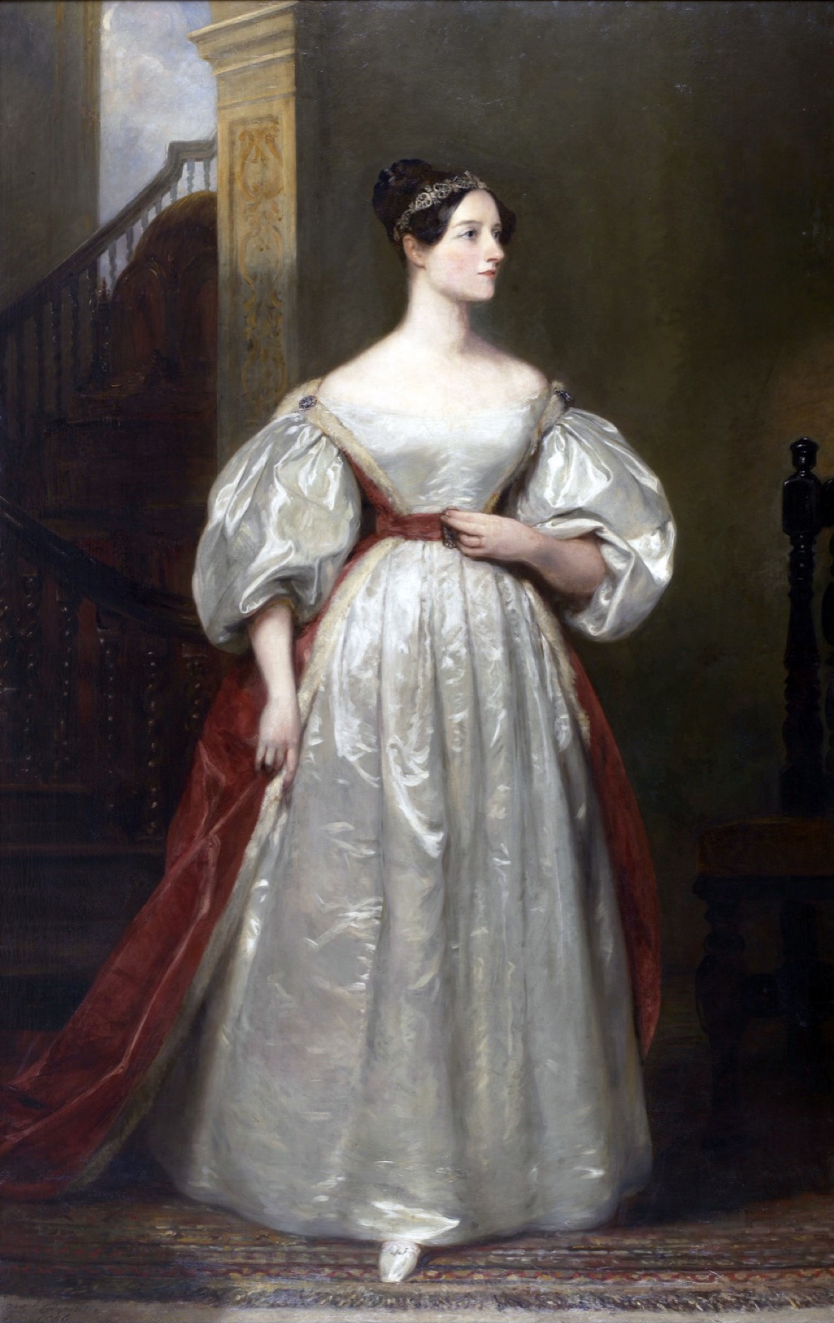 1836 portrait of Augusta Ada King, Countess of Lovelace, by Margaret Sarah Carpenter - the mathematician who wrote the world's first computer program in 1843