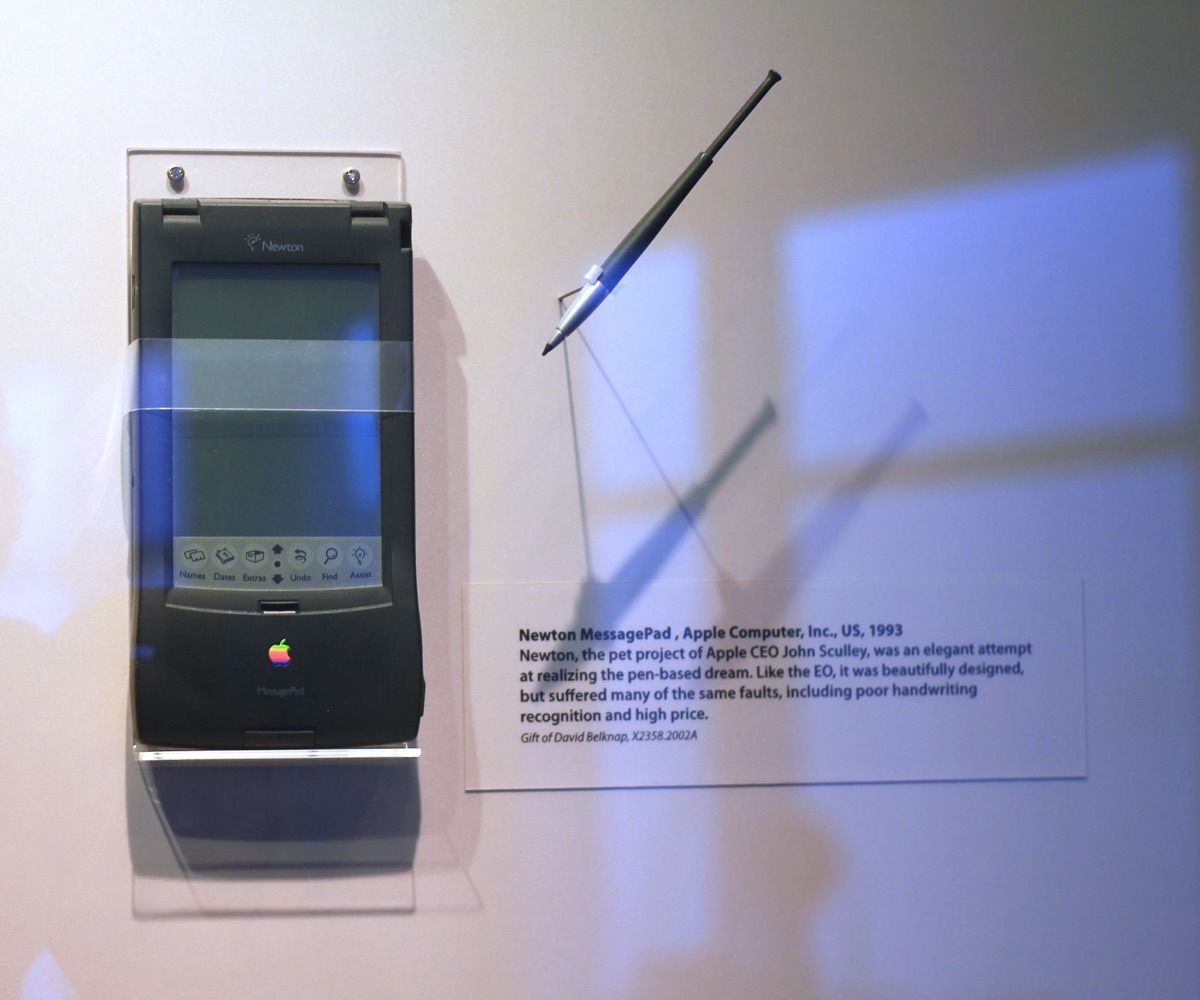 Apple Newton MessagePad from 1993, the handheld personal digital assistant that was commercially a disaster but conceptually pioneering