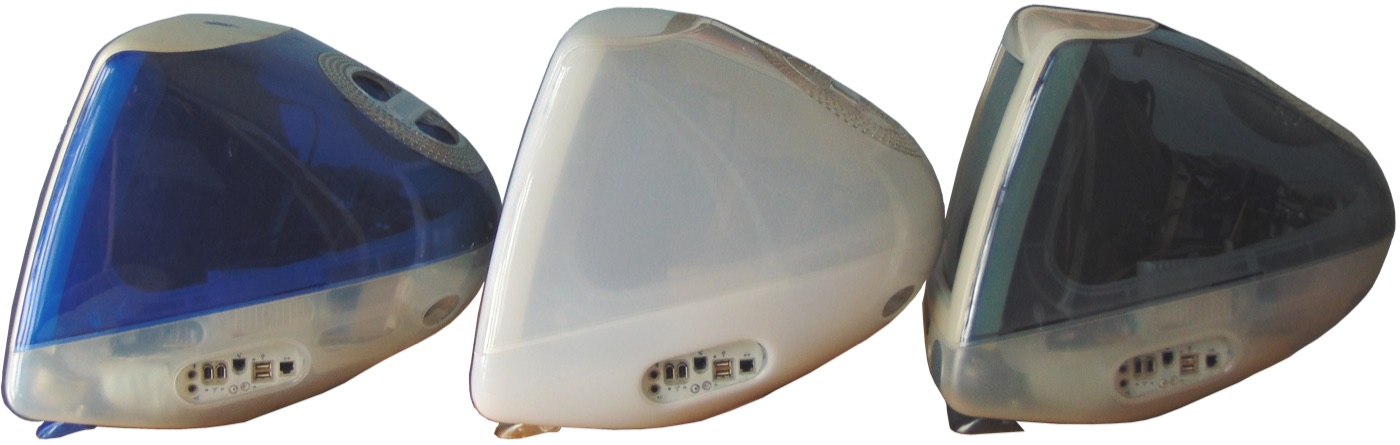 The Apple iMac G3 in five fruit colors - Strawberry, Blueberry, Tangerine, Lime, and Grape - introduced in early 1999