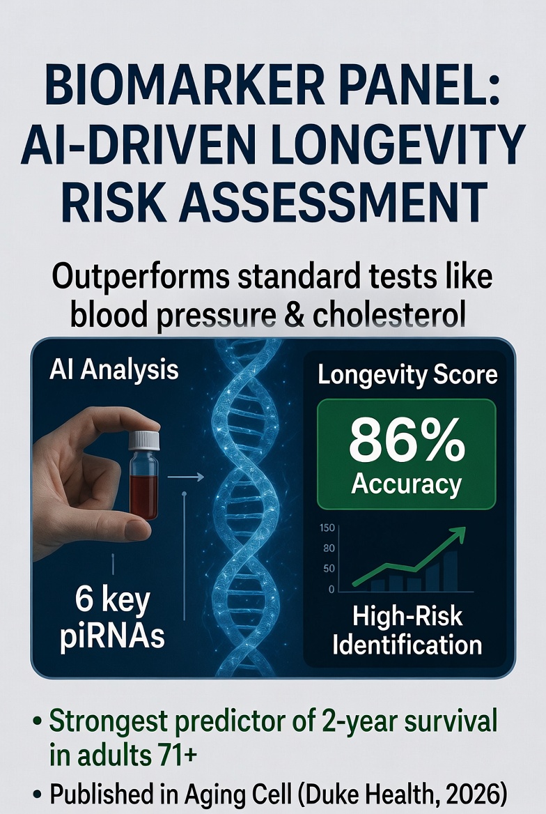AI-driven longevity risk assessment using piRNA blood biomarkers